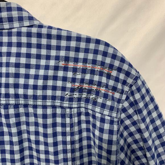 Buffalo David Bitton Premium Shirts Check Ombre Button Front Top Mens Sz XL Blue - Picture 6 of 9